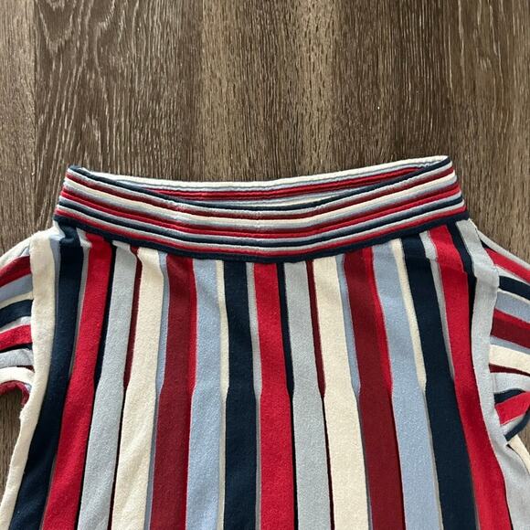 B8 Devotion Italy Multicolor Striped Knit Long Sleeve Flare Hem Top Size M - Picture 10 of 13